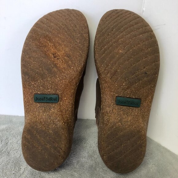 Josef Seibel Brown Leather Slip On Mules Size 38 (7.5 US) - Picture 16 of 16